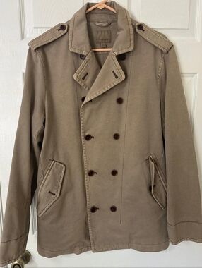 Banana Republic Tan Double-Breasted Trench Jacket
